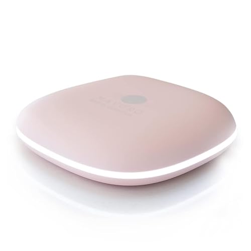 Mavoro LED Travel Makeup Mirror - Rechargeable, 1x/10x Magnification, Touch Sensor, Heavenly Pink