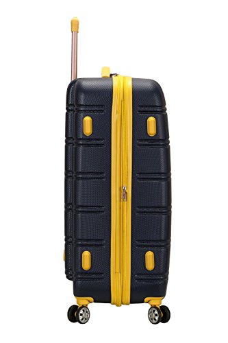 Rockland Melbourne Navy Hardside Expandable 28-Inch Spinner Luggage, Checked-Large