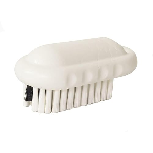 SPARTA Heavy-Duty Nail Scrub Brush - Stiff Bristles, Plastic, 5 Inch, White for Gardeners & Mechanics