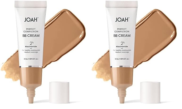 Joah Beauty Bb Cream - Medium Neutral, Hyaluronic Acid, Buildable Coverage, Semi Matte, 1 Oz (2 Pack)