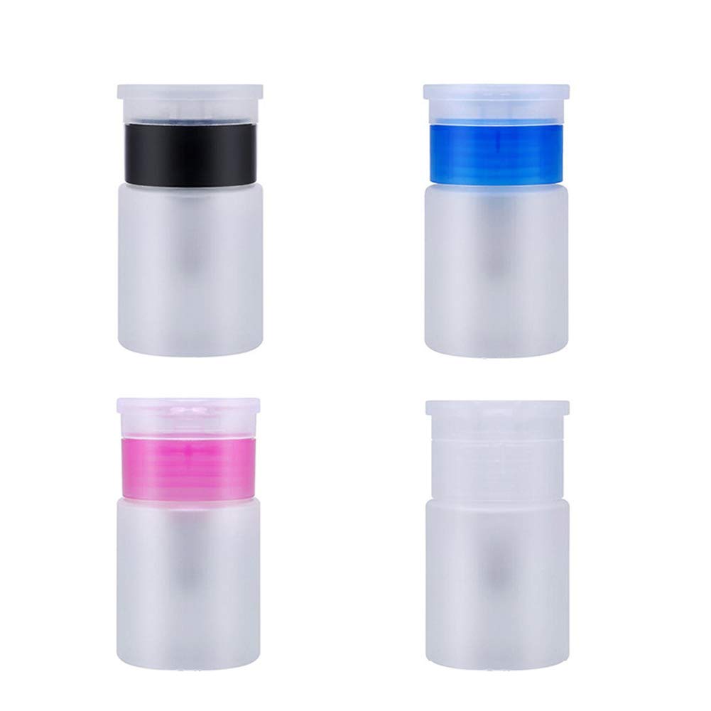 Lasenersm 4 Pack 60Ml Push Down Nail Polish Remover Pump Dispenser Bottle Travel Organizer