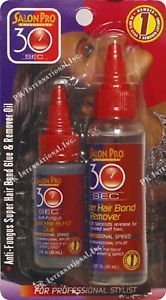 Salon Pro Anti-Fungus Hair Bond Glue & Remover Oil Combo Set - Small (1Oz/2Oz)