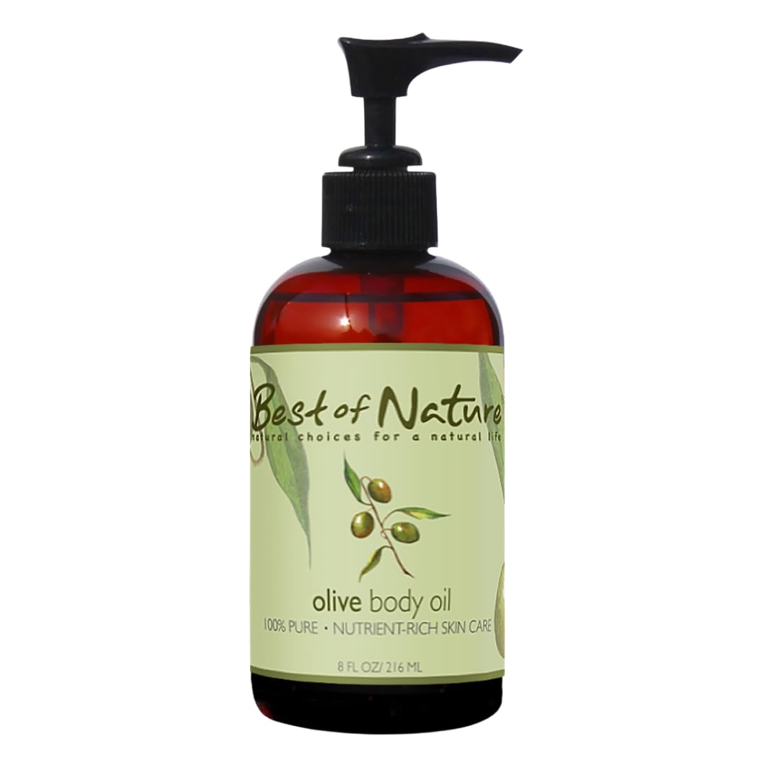 Best of Nature 100% Pure Olive Oil - Cold Pressed Moisturizer for Skin, Hair & Bath, 8 fl oz