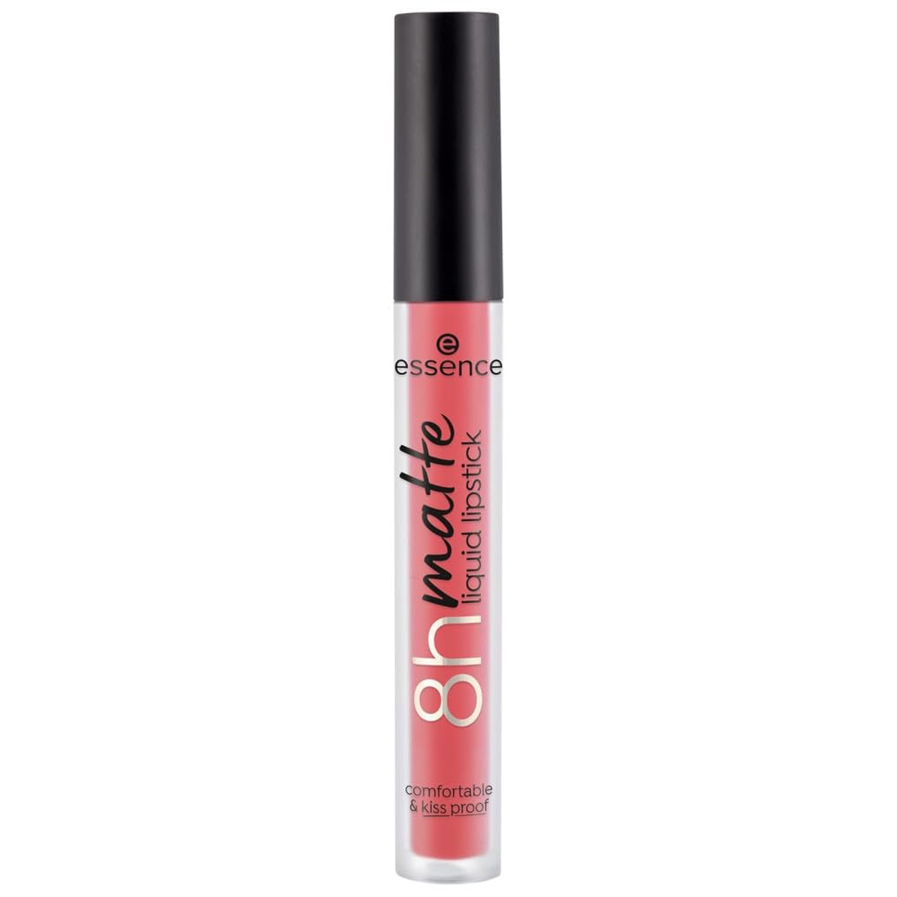 Essence 8H Matte Liquid Lipstick - Fiery Red, Highly Pigmented, Vegan & Cruelty Free, 0.