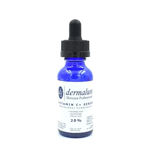 Dermalure Vitamin C Serum 20% - Anti-Aging, 1oz Tri-Blend with C Ferulic & Glut