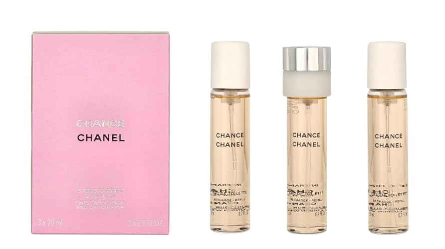 CHANEL Chance Twist & Spray Eau De Toilette Refill, 3x20ml/0.7oz, Fresh Fragrance Set