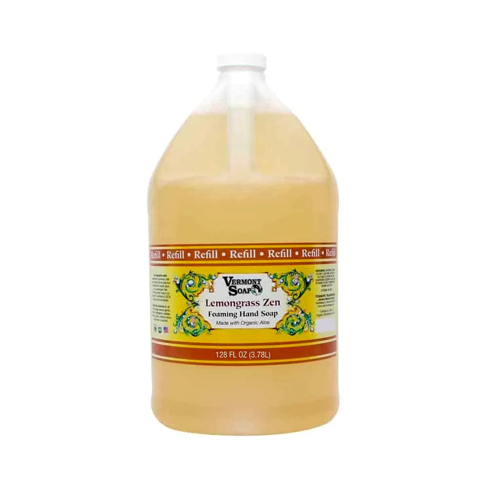 Vermont Soap Organics Lemongrass Foaming Hand Soap - 128 Fl Oz Ready-To-Use Gallon Refill