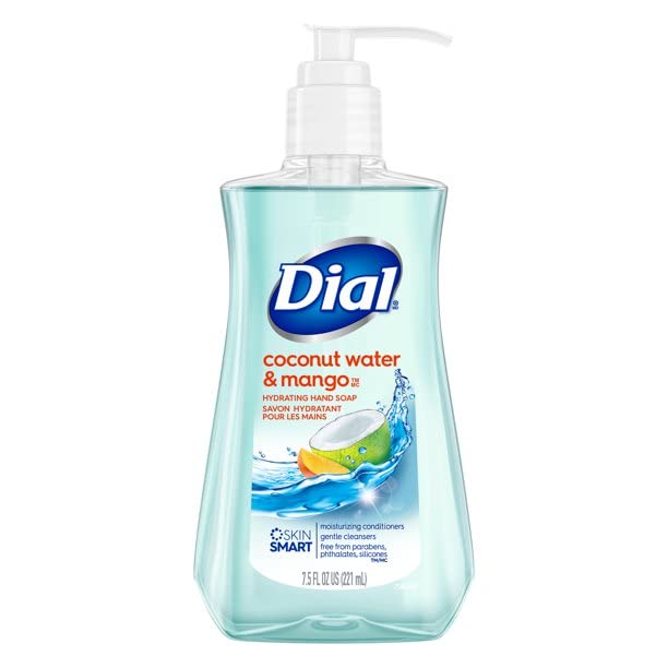 Dial Liquid Hand Soap Coconut Water & Mango 7.5 Oz - Pack Of 6 Moisturizing Formula