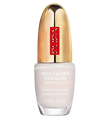 Pupa Milano Zero Calorie Chocolate Nail Polish, 001 Cream, Glass-Effect Gel, 0.17 Oz