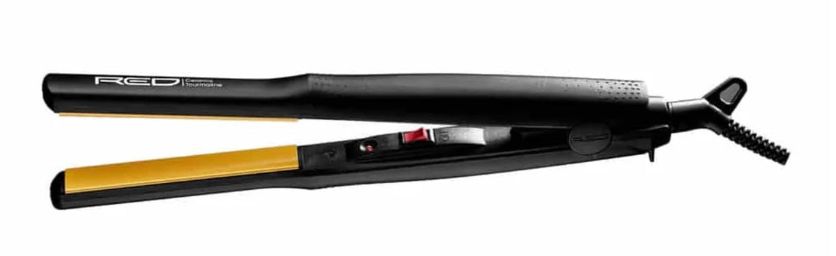 Kiss Red 0.5 Inch Ceramic Tourmaline Flat Iron - Sleek Hair Styling Tool