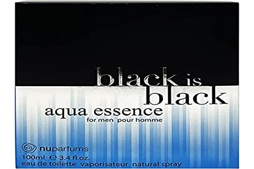 Nuparfums Group Black is Black Aqua Essence Eau de Toilette, 3.4 Ounce – Vibrant Fragrance for Men, Long-lasting Scent