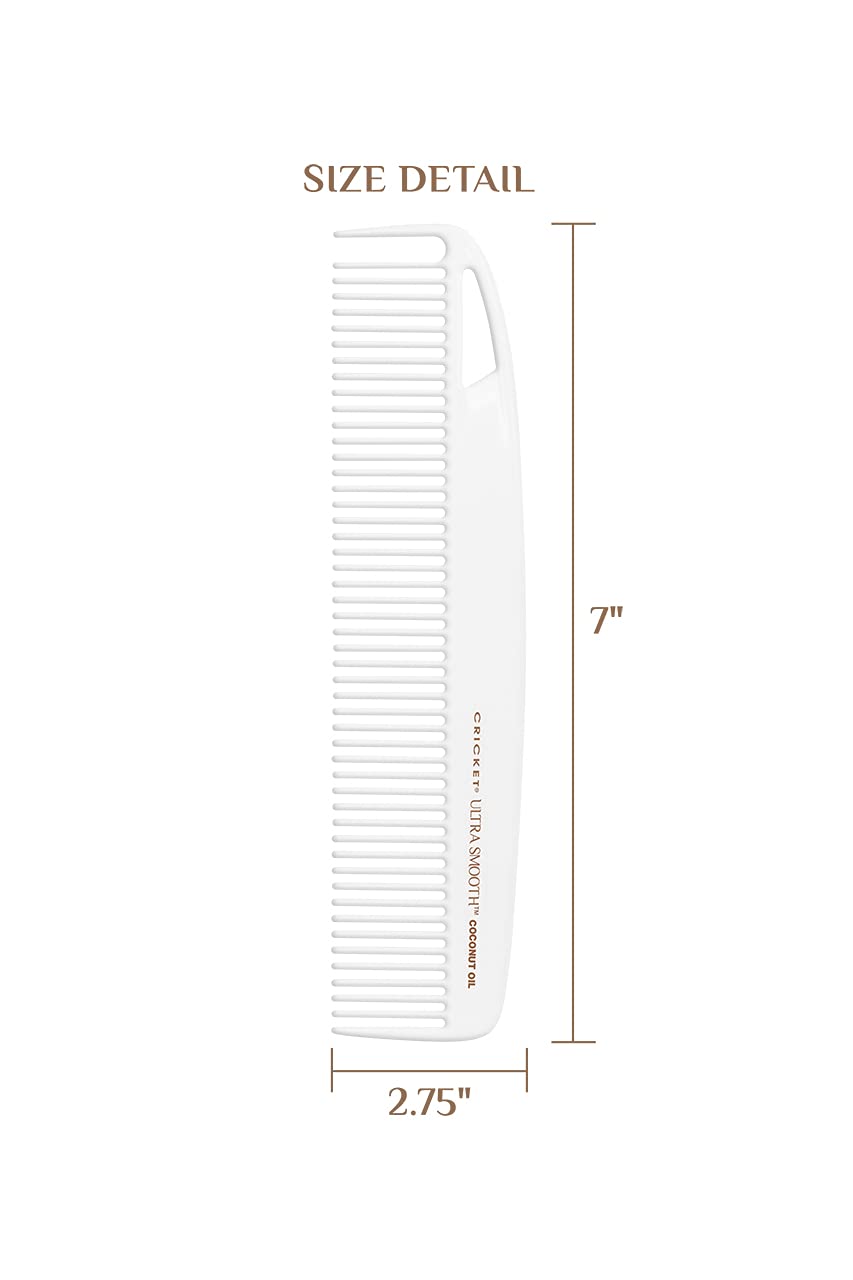 Cricket Coconut Dressing Comb - Smooth & Frizz-Free with Coconut Oil & Keratin, Ideal for Styling