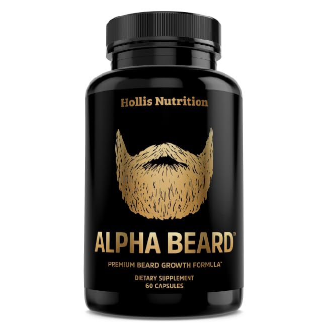 Hollis Nutrition Alpha Beard Growth Vitamins - Biotin, Collagen & More For Stronger Facial Hair