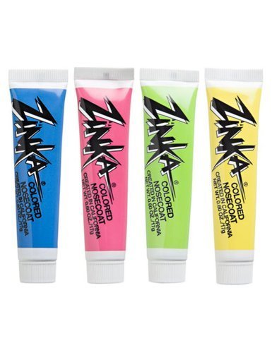 Zinka Waterproof Zinc Sunblock Nosecoat 4 Pack - Blue, Pink, Green, Yellow - 0.6oz Tubes