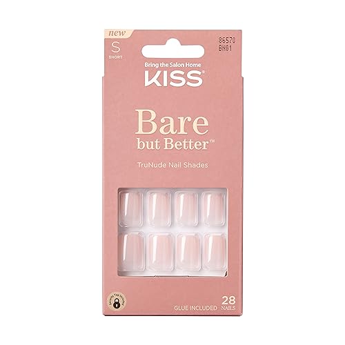 Kiss Trunude Fake Nails Manicure Set - 28 Nude Chip & Smudge Proof Glue-On Nails