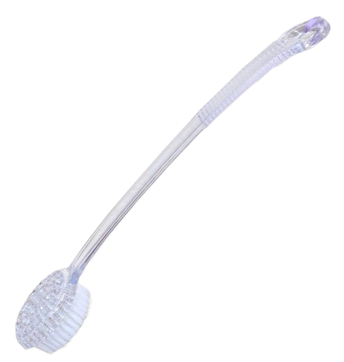 Aquasentials Exfoliating Bath Brush - 15.5In Clear Handle, Green Nylon, 1 Count