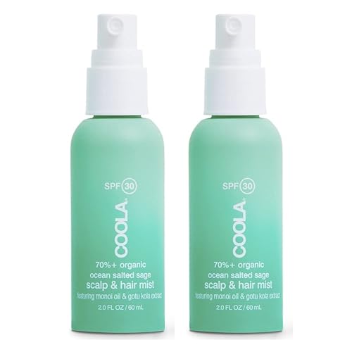 COOLA Organic Scalp Spray & Hair Sunscreen Mist SPF 30, Vegan, 2 Fl Oz (Pack of 2)