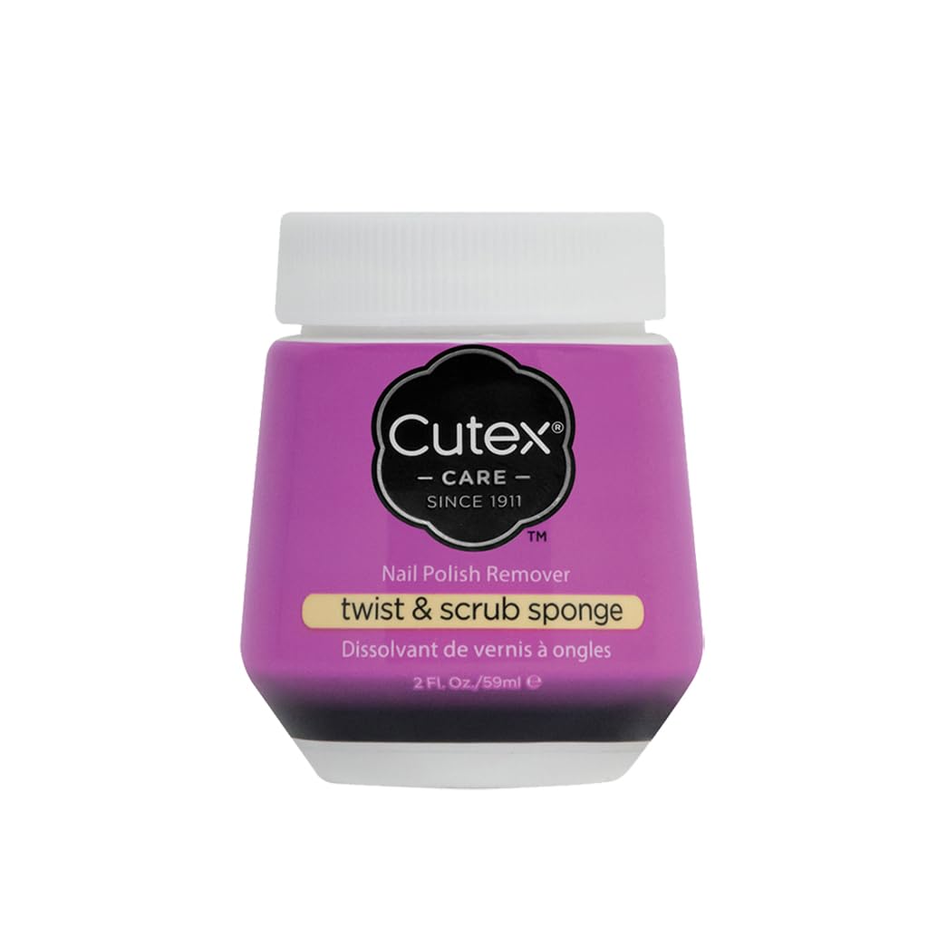 Cutex Twist & Scrub Nail Polish Remover Jar, 2 Fl Oz – Quick & Easy Formula For Effortless Removal