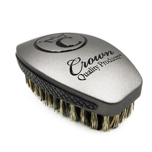 Crown Quality Products 360 Sport Wave Caesar 2.0 Boar Bristle Hairbrush, Medium, Smoke Gray