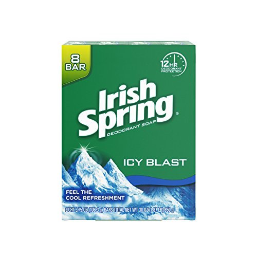 Irish Spring Icyblast Cool Refreshment Deodorant Soap Unisex Soap, 8 Count (Pack of 5)