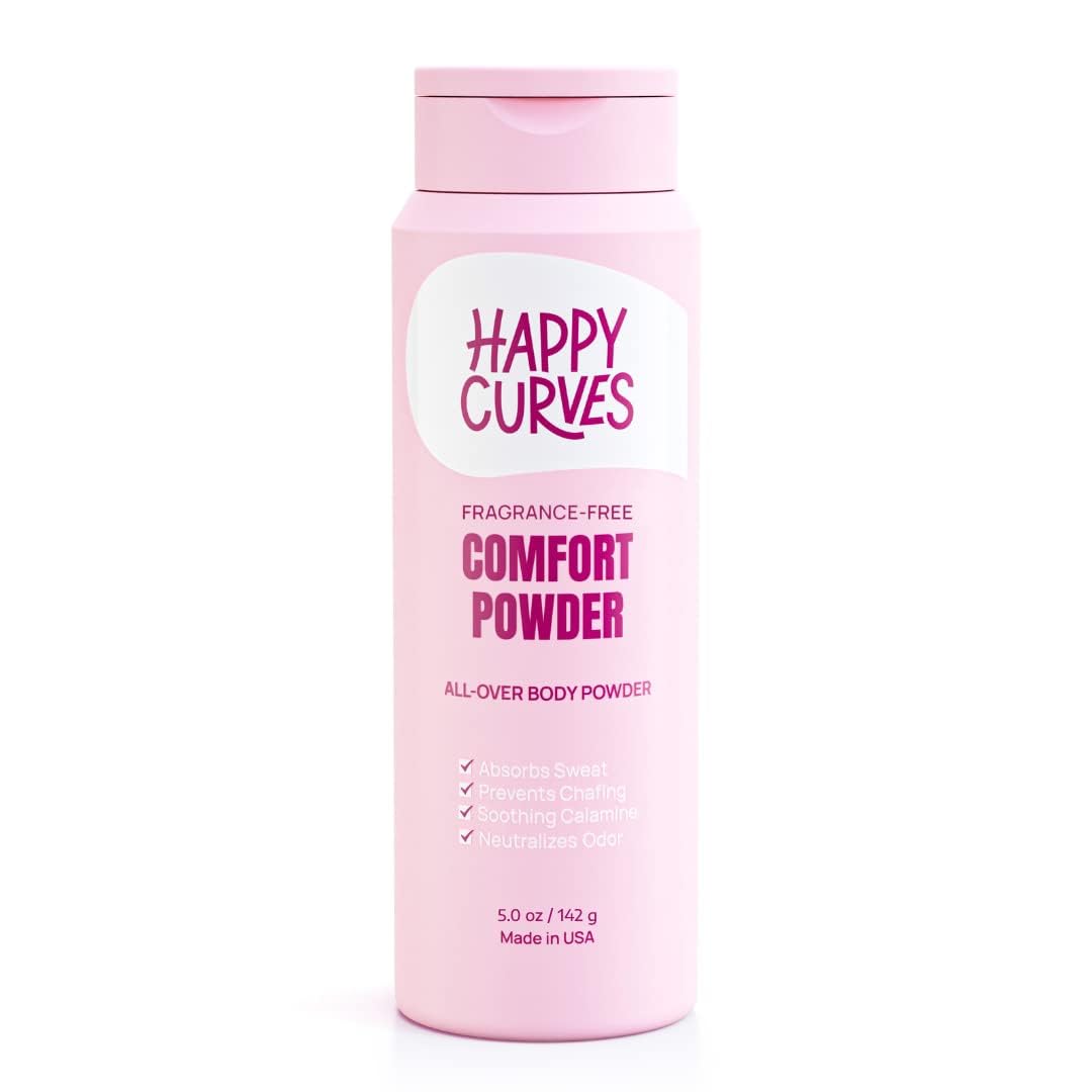 Happy Curves Talc-Free Anti-Chafe Powder Deodorant For Women - 5Oz, Fragrance-Free