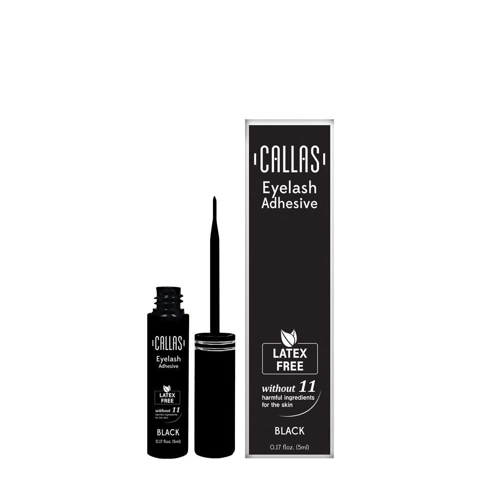 Callas Eyelash Adhesive Black - Latex Free, 0.17Oz/5Ml For Long-Lasting Hold