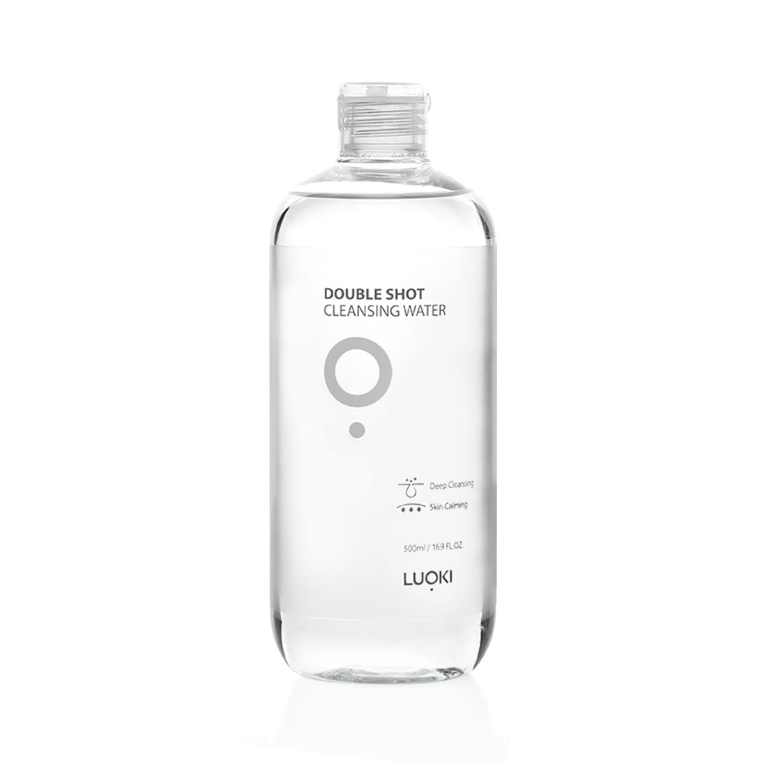 Luoki Double Shot Micellar Cleansing Water 500Ml - Hypoallergenic Makeup Remover, Clear