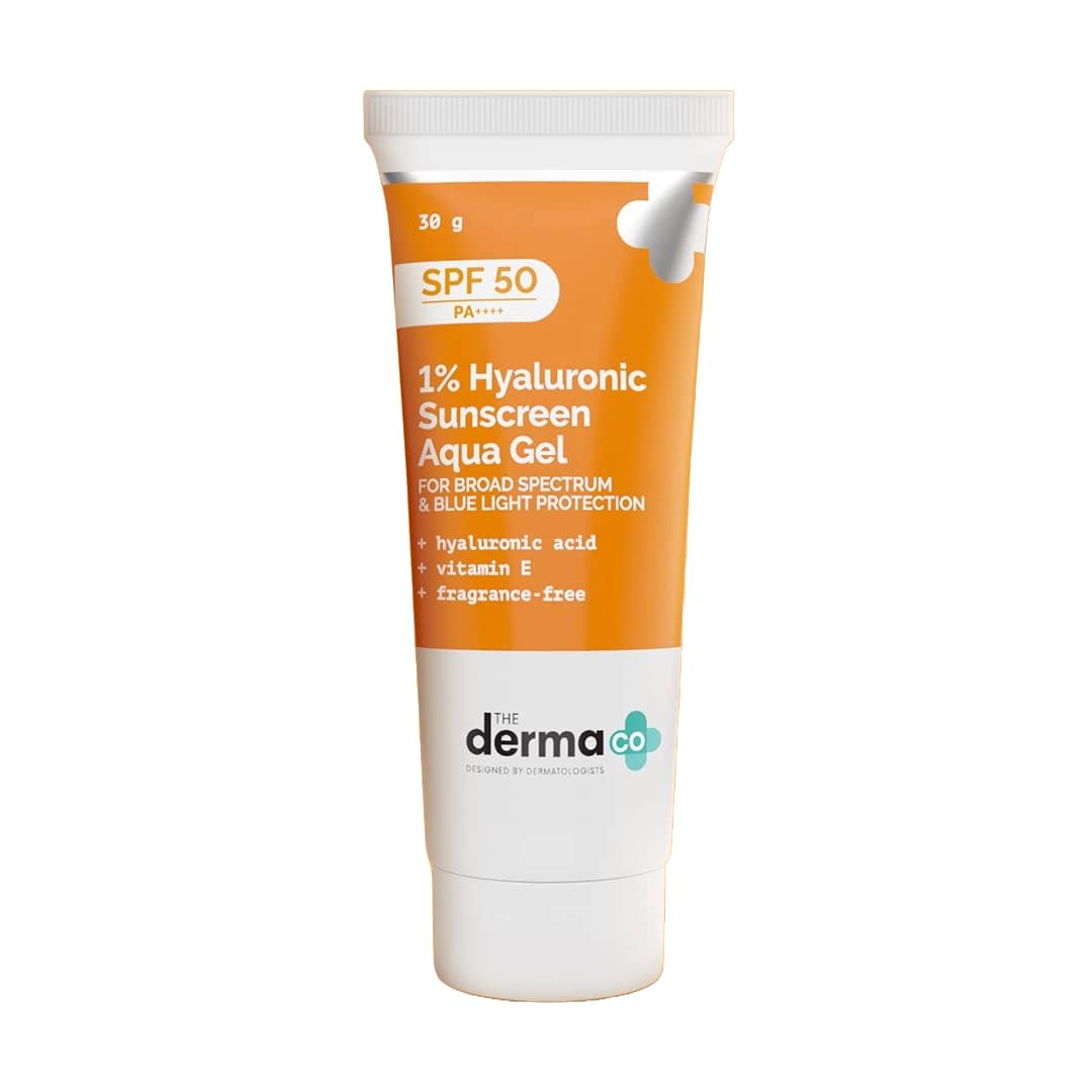 The Derma Co 1% Hyaluronic Sunscreen Gel Spf 50 | Blue Light Protection | 1.06 Oz