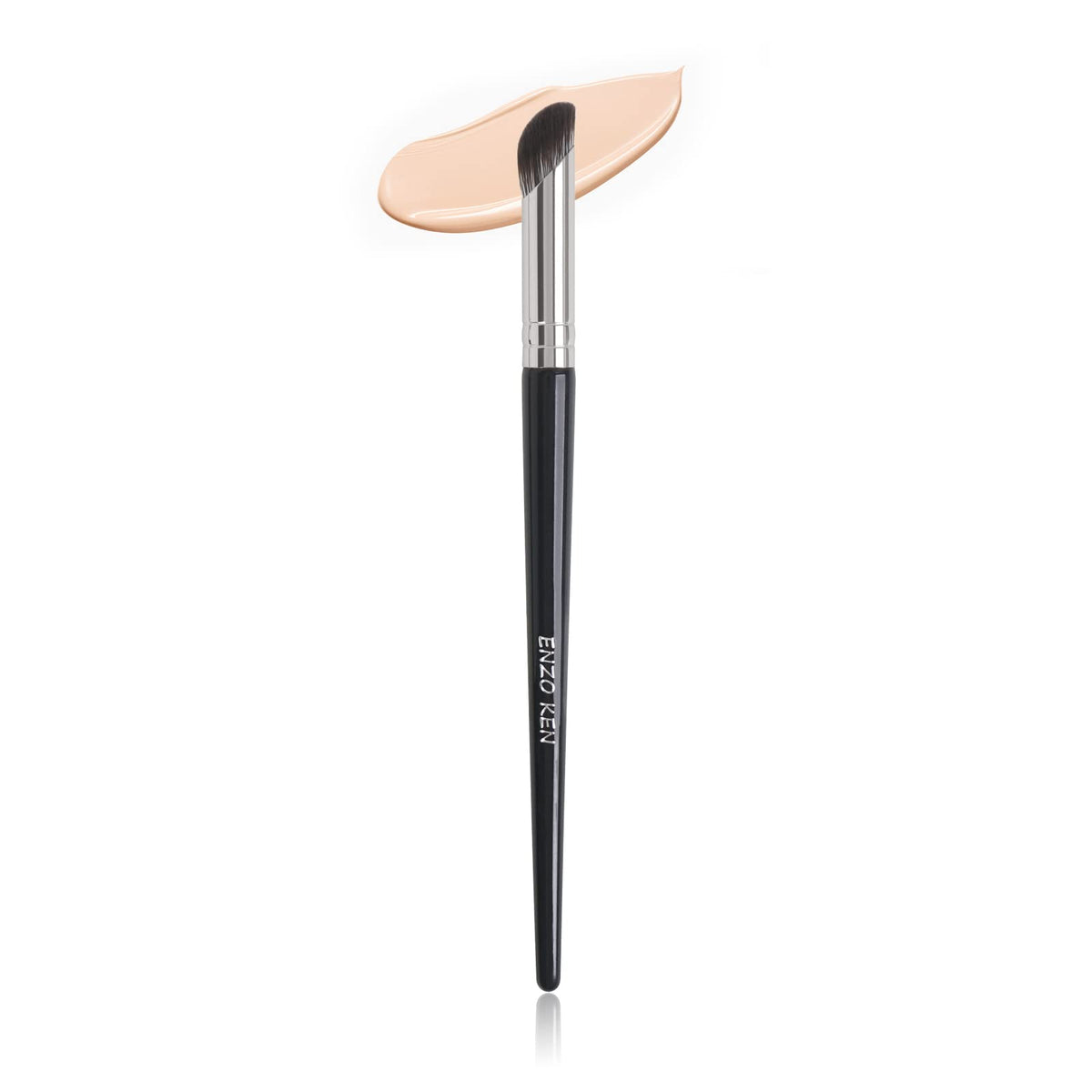 Enzo Ken Angled Concealer Brush - Black, Plant Synthetic Hair, Small Nose Contour Brush