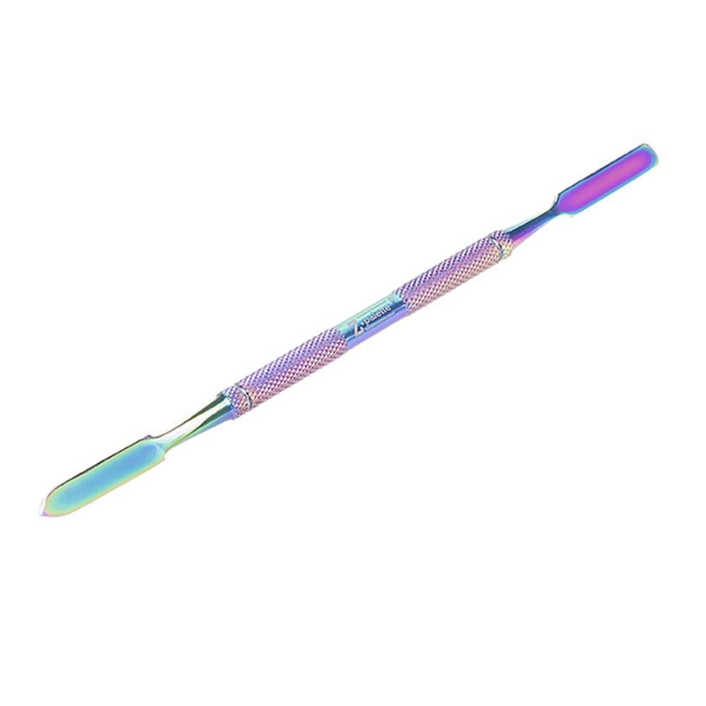 Z Palette Dual-Ended De-Potting Spatula, Iridescent Stainless Steel Tool For Makeup Mixing