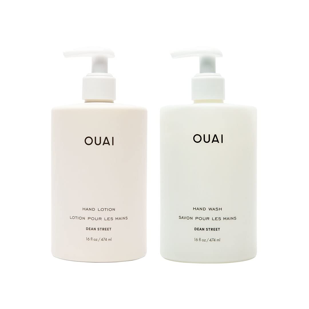 Ouai Hand Wash & Lotion Set, Dean Street Scent - 16 Fl Oz, Moisturizing & Exfoliating