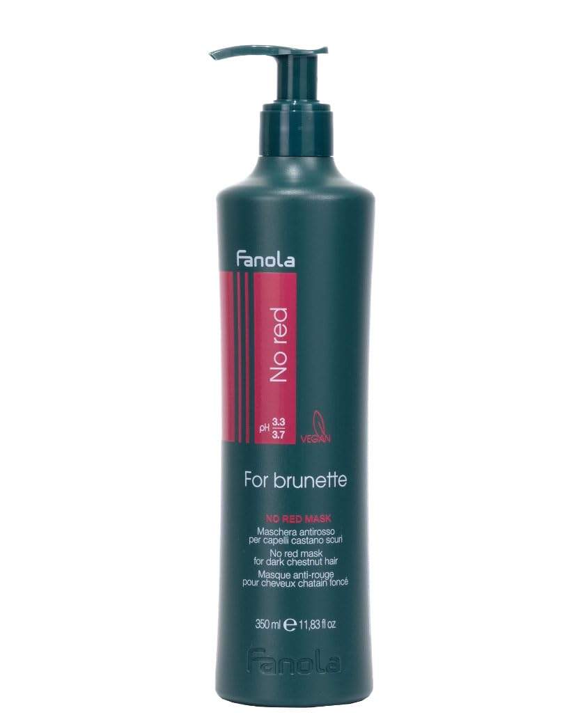 Fanola Vegan No Red Mask - 350 Ml, Nourishing Hair Treatment For Color Care