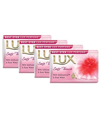 Lux Soft Touch Bath Soap, 4 Count - Gentle Cleansing, Moisturizing Formula, Luxurious Experience