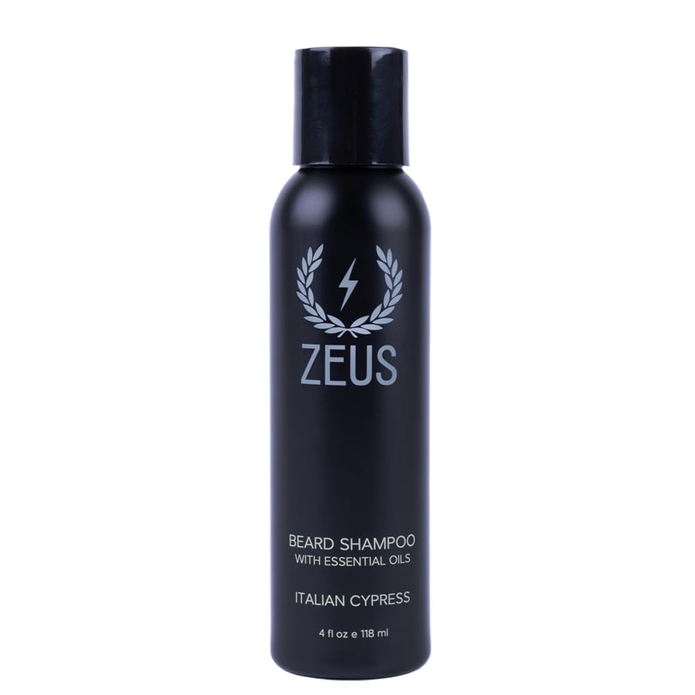 Zeus Italian Cypress Beard Shampoo With Essential Oils For Men - 4 Oz, Made In Usa