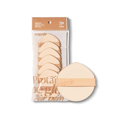 Espoir Be Glow Air Puff 7Ea - Flawless Makeup Sponge For Liquid Foundation & Powder, Beige