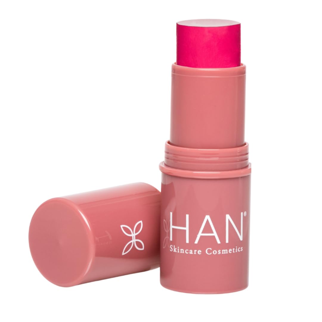 HAN Vegan 3-in-1 Multistick for Cheeks, Lips, Eyes - Pink Peony, 0.25oz,