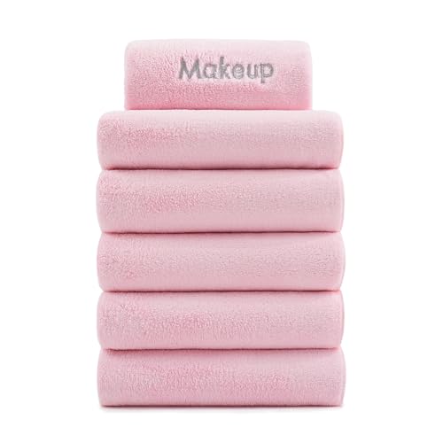 Arkwright Ultra Soft Microfiber Makeup Remover Cloths - Pink, Pack Of 6, 11X17 In