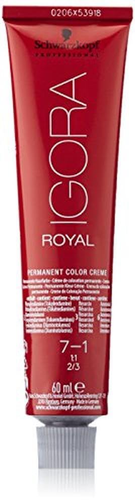 Igora Royal 7-1 Medium Blonde Ash Hair Color 60 Ml By Schwarzkopf Professional