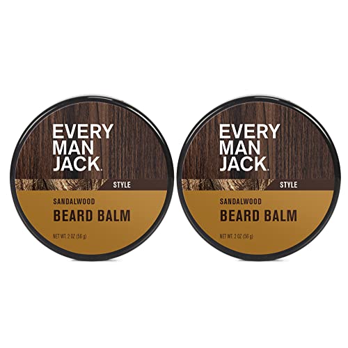 Every Man Jack Beard Balm - Moisturizes & Styles Beards, Medium Hold, Light Sandalwood, 2Oz