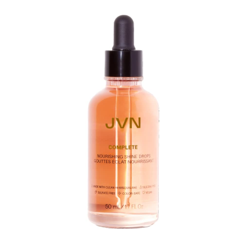 JVN Complete Nourishing Shine Drops - Hydrating Hair Oil for All Hair Types, 1.7 Fl Oz