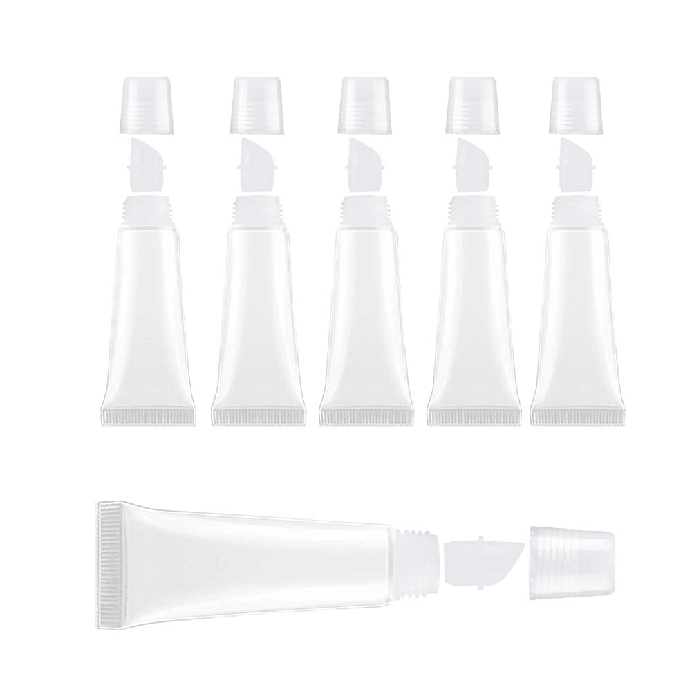 Blingkingdom 6Pcs Clear Lip Gloss Tubes 8Ml Refillable Cosmetic Containers For Makeup Travel