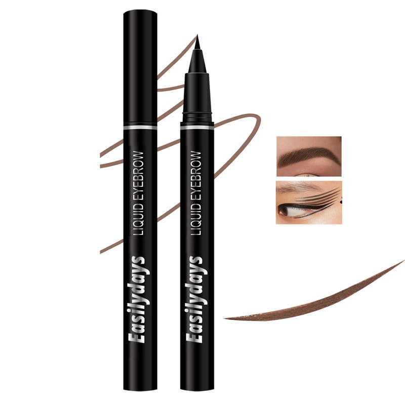 Easilydays Ultra-Fine Liquid Eyeliner Pencil, Waterproof Brow Pen, Light Brown, Longwearing