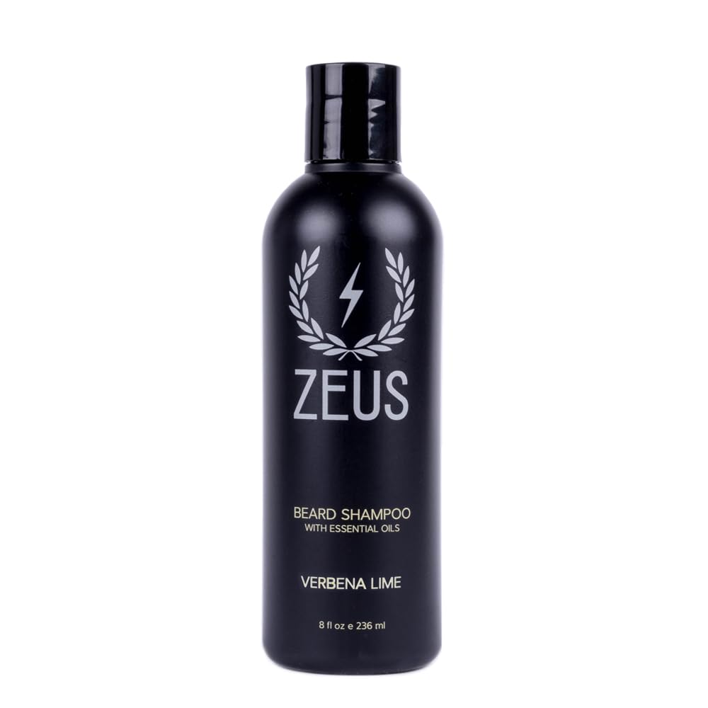 Zeus Beard Shampoo 8 Oz - Cleansing & Moisturizing With Green Tea, Verbena Lime Scent