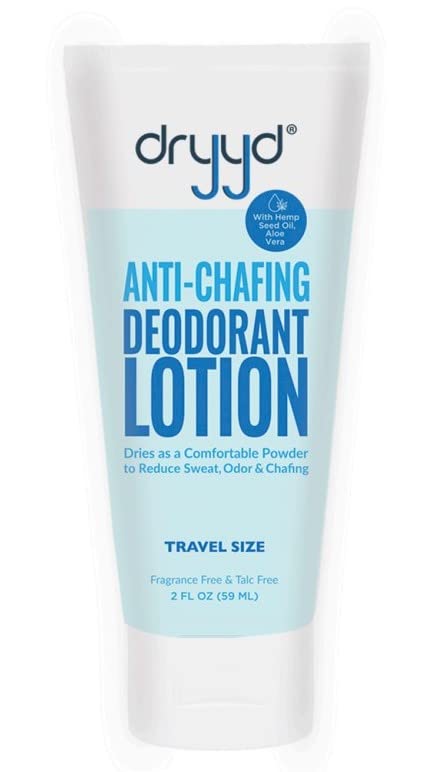 Dryyd Aluminum-Free Deodorant & Anti-Chafing Lotion Powder, 2Oz, With Hemp Oil & Aloe