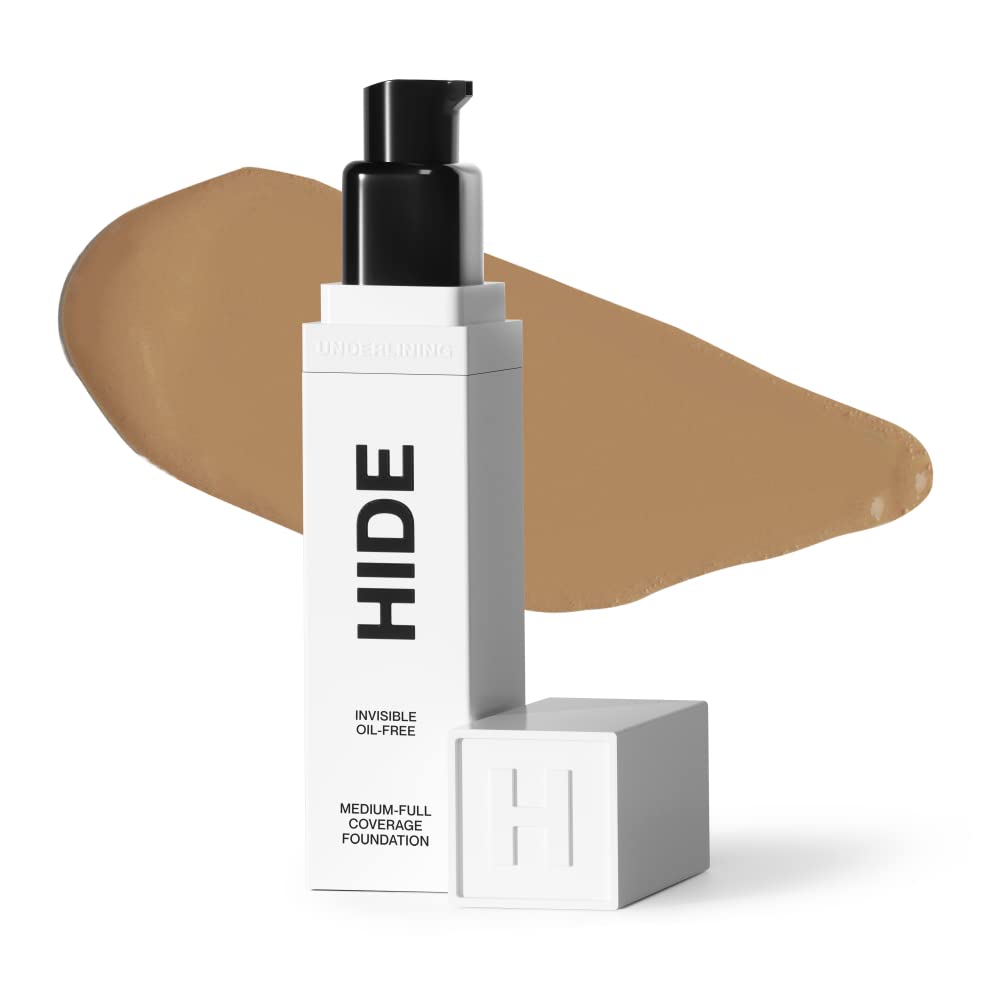 Hide Premium Liquid Foundation - Waterproof, Medium/Full Coverage, 1 Fl Oz, Shade 12 Nude