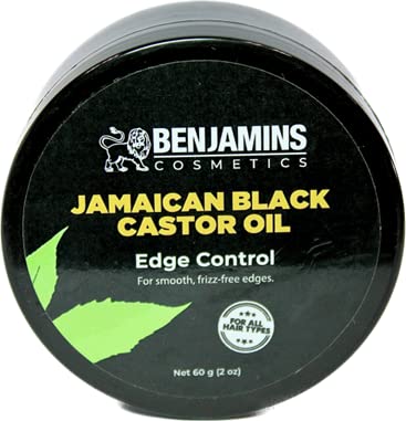 Benjamins Cosmetics Jamaican Black Castor Oil Edge Control, 2 Oz - Black Hair Styling Gel