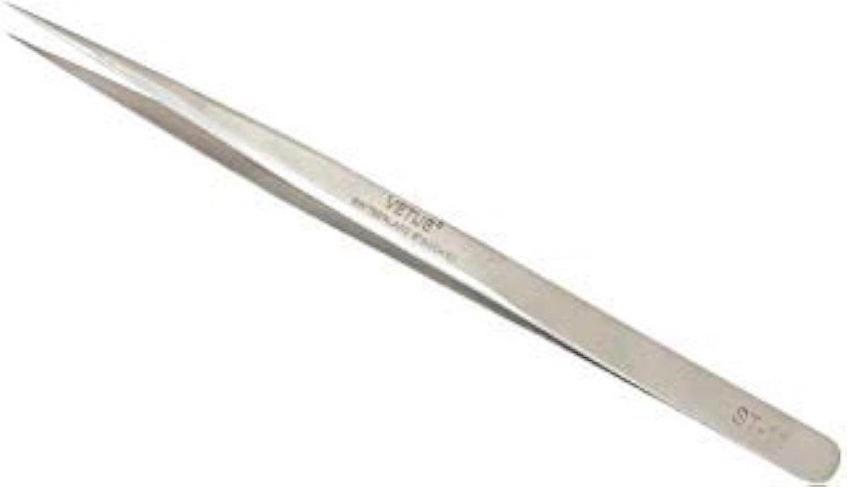 Vetus Non-Magnetic Stainless Steel Pointed Tip Tweezer - Silver St-11