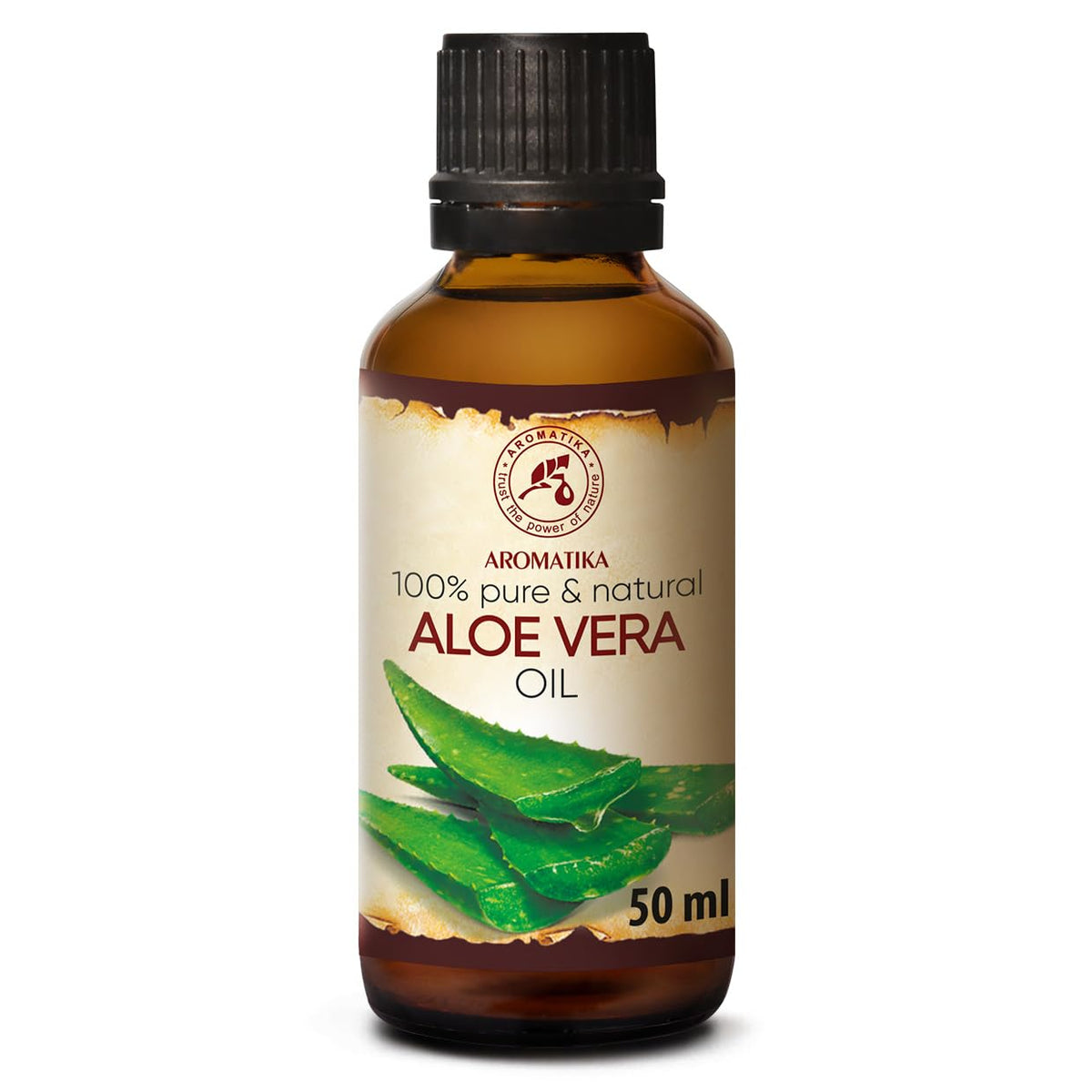 Aromatika Aloe Vera Oil 1.7 Fl Oz - 100% Pure Natural Moisturizer For Skin, Hair, Baby