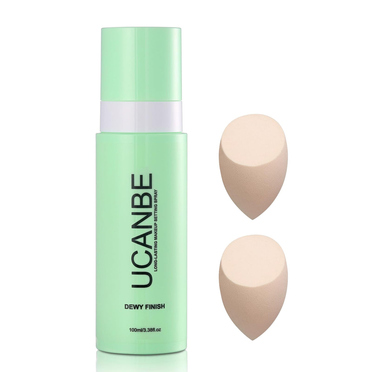 Ucanbemakeup Dewy Makeup Setting Spray Kit - Hydrating Finishing Spray + 2 Sponge Puffs