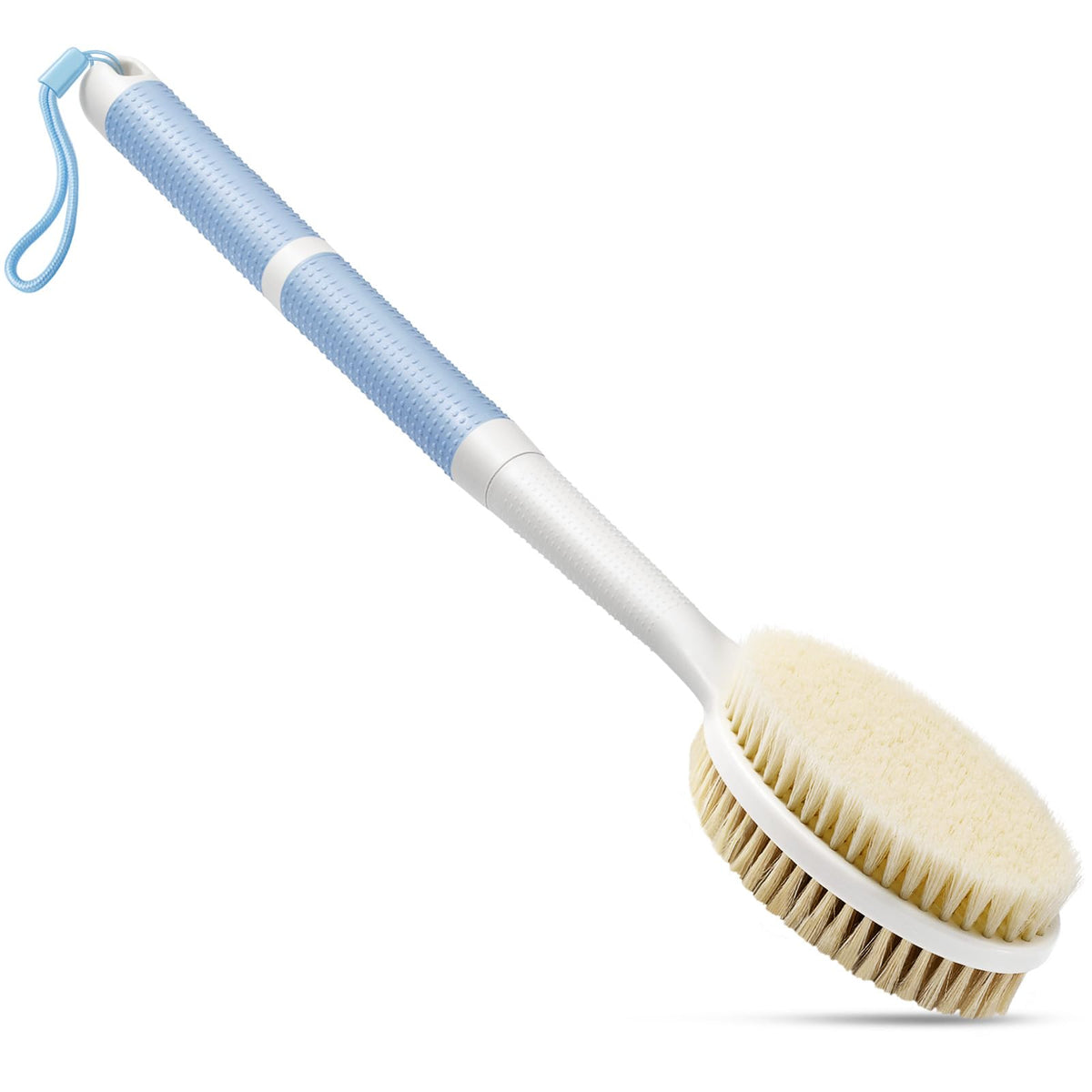 Backski 19&quot; Back Scrubber - Anti-Slip Shower Brush With Soft & Stiff Bristles, Detachable Head